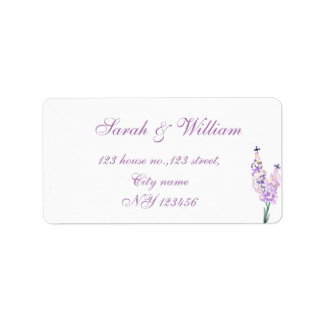 om tilldelning av chic elegant delphinium-returadr adressetikett