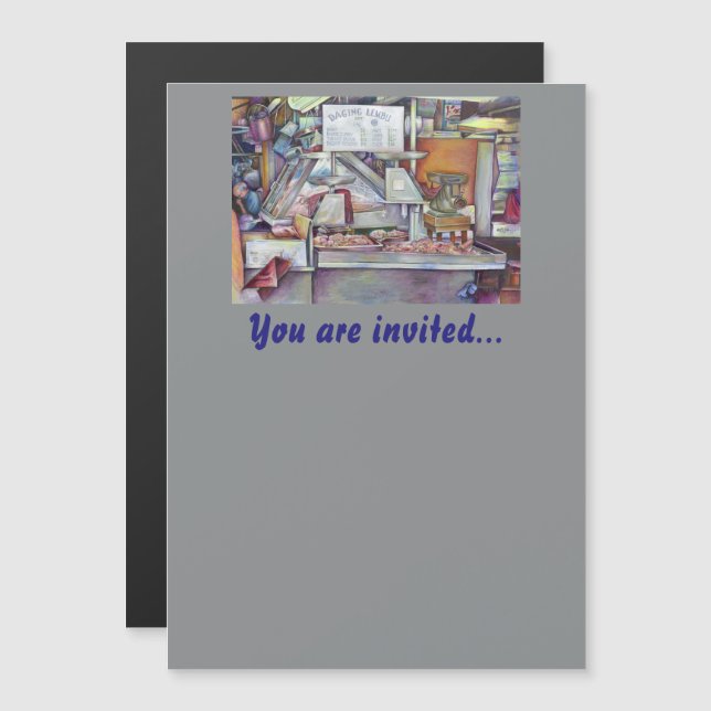 Om tio minuter glömde jag min fru födelsedag magnetisk inbjudningskort (Fram/baksida)