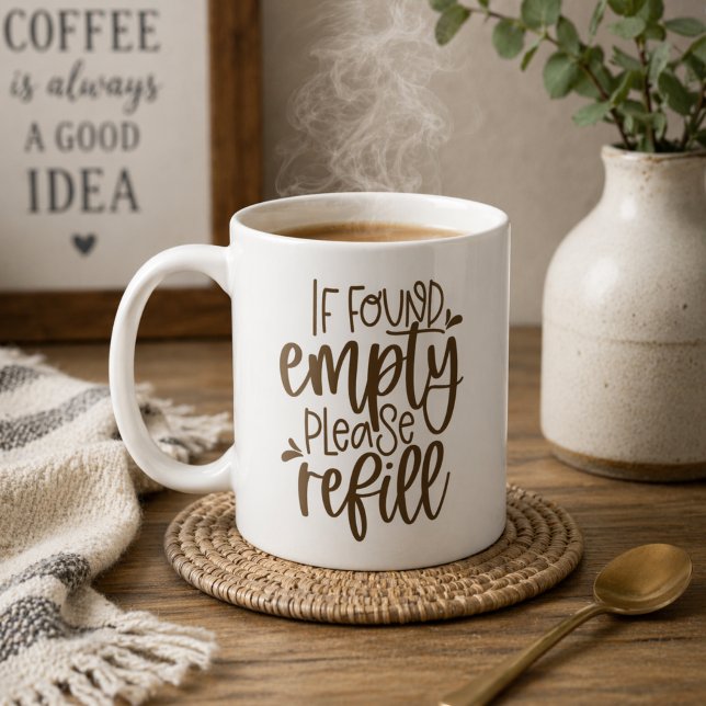 Om tom, vänligen fyll på kaffemugg (Skapare uppladdad)