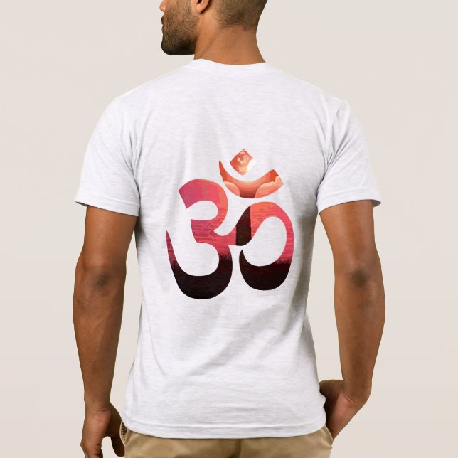 Om Träd Sol Mantra Yoga Manar Dubbla Sided T Shirt (Baksida)
