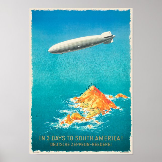 Om tre dagar till Sydamerika Vintage affisch 1935 (Framsidan)