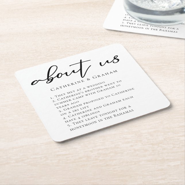 Om Trendiget med par fakta i Bröllop Underlägg Papper Kvadrat (Vinklad)