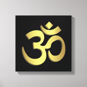 Om ( um ) symbolen Namaste yoga Canvastryck