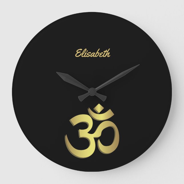 Om ( um ) symbolen Namaste yoga Stor Klocka (Framsida)