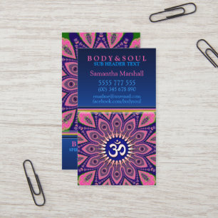 Om undertecknar rosa MandalaYogaNewAge visitkortar Visitkort