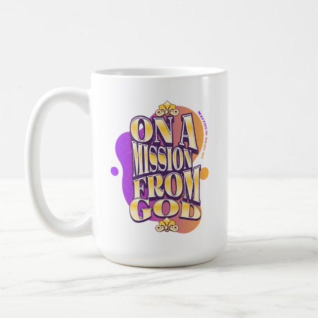 Om Uppdrag från Gud - Matthew 28:19-20 Kaffemugg (Vänster)