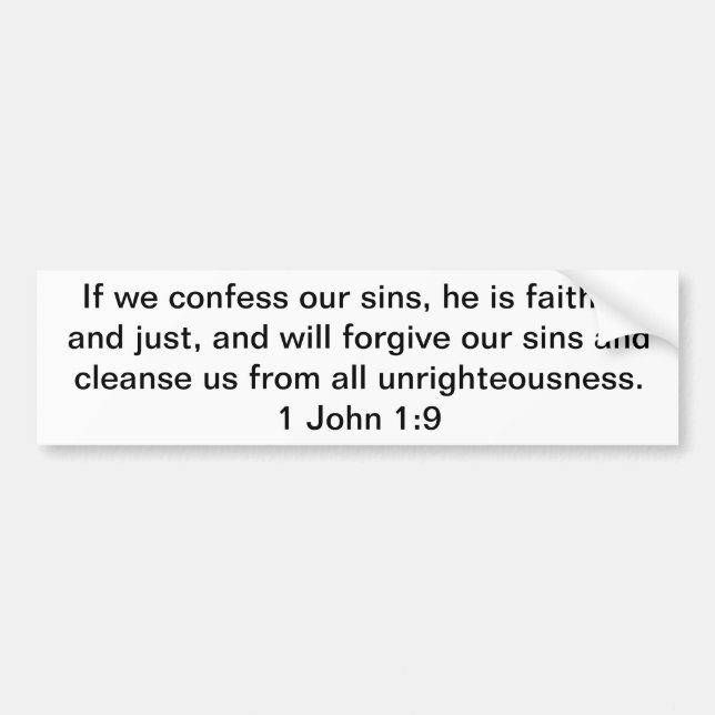 Om vi bekänna vårt syndar 1 John 1:9 Bildekal (Framsidan)