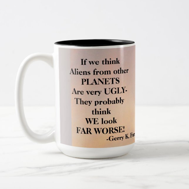 OM VI TÄNKOR Två-Tonad MUGG (Vänster)