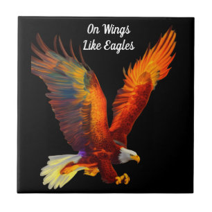 Om Vingar som Eagles Isaiah Bible Verse Kakelplatta