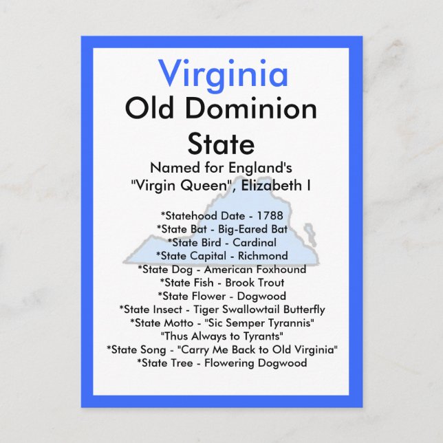 Om Virginia Vykort (Framsida)