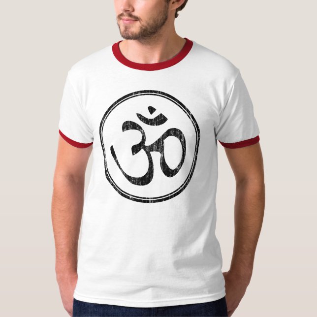 Om vit cirkel tee shirt (Framsida)
