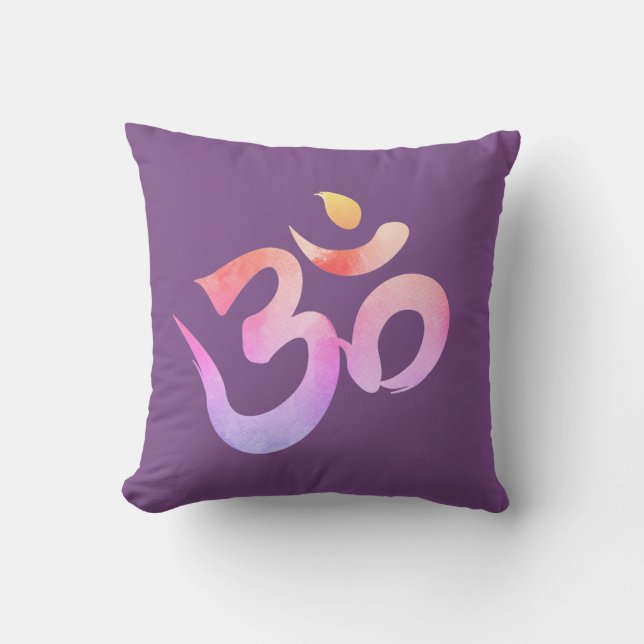 Om, Waterololor Om Cushion Kudde (Framsida)