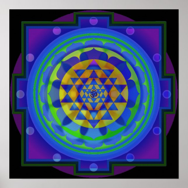 OM Yantra Mandala Poster (Framsidan)