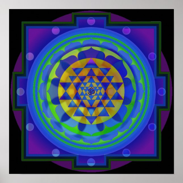 OM Yantra Mandala Poster (Framsidan)