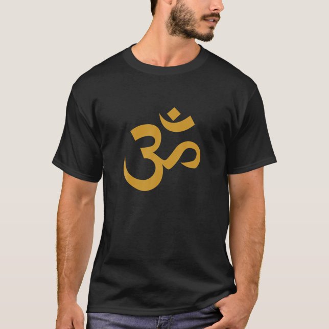 Om Yoga Aum Ohm Hindu Meditation Symbol T Shirt (Framsida)