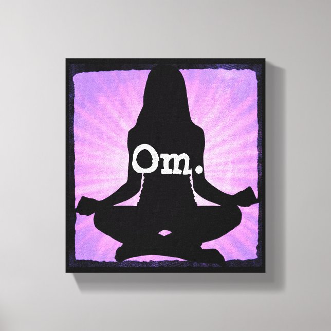 Om Yoga Meditation Zen Linneduk Väggkonst Canvastryck (Framsida)