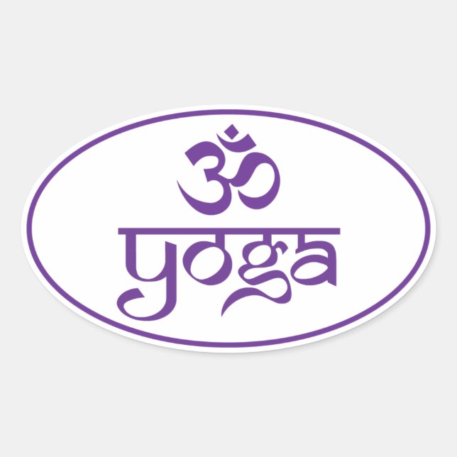 Om Yoga Ovalt Klistermärke (Framsida)
