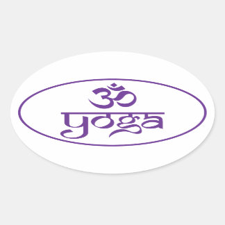 Om Yoga Ovalt Klistermärke