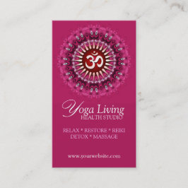 Om Yoga Rosa Mandala New Age Affärskorts Visitkort
