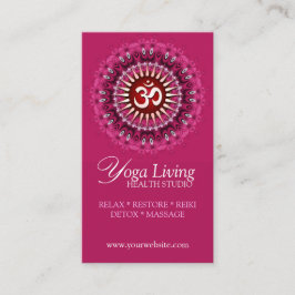 Om Yoga Rosa Mandala New Age Affärskorts Visitkort