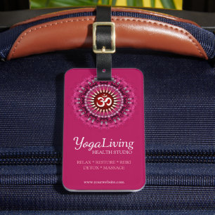 Om Yoga Rosa Mandala New Age Bagagebricka