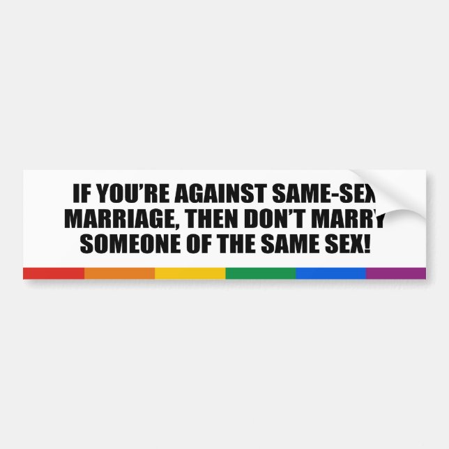 Om you&apos; beträffande mot homoäktenskap bildekal (Framsidan)