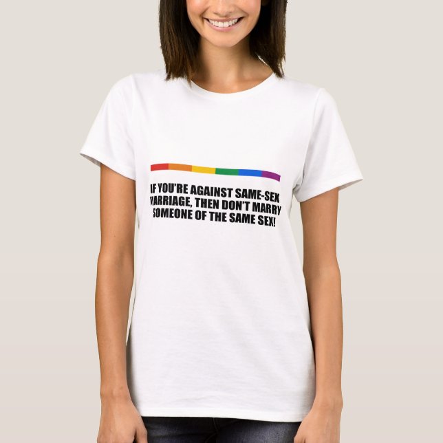 Om you' beträffande mot homoäktenskap t shirt (Framsida)