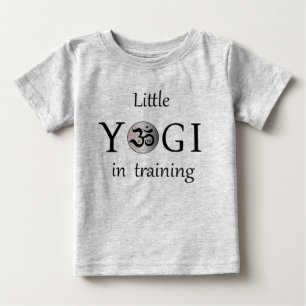 Om zen söta yogi yoga baby-barn T shirt grått