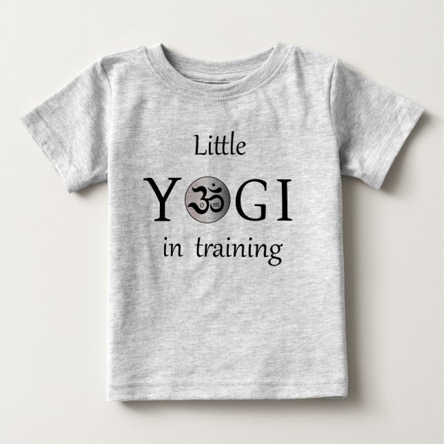 Om zen söta yogi yoga baby-barn T shirt grått (Framsida)