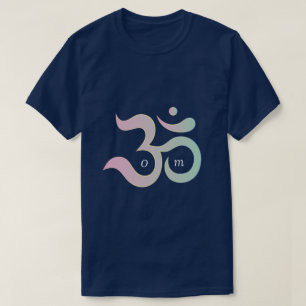 Om zen yoga workout fitness gym pastel mörk blått t shirt