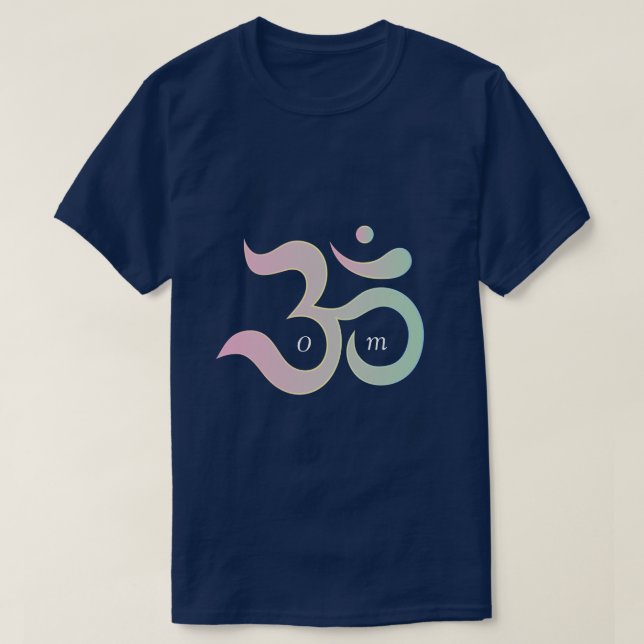 Om zen yoga workout fitness gym pastel mörk blått t shirt (Design framsida)