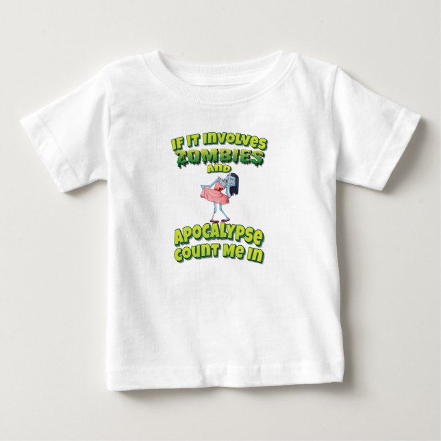 Om Zombies ingår och en apokalypse- mängd är T Shirt (Framsida)
