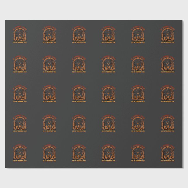 Om Zombies Jagar Oss Snubblar Jag Dig Gravbats Presentpapper (Platt)