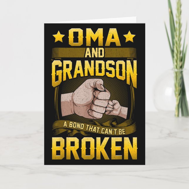 Oma And Grandson A Bond That Can't Be Broken Shirt Kort (Framsida)