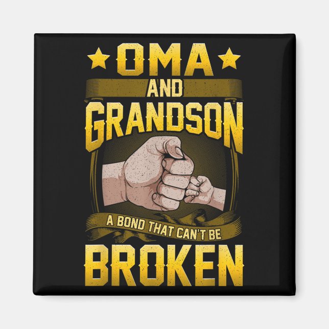 Oma And Grandson A Bond That Can't Be Broken Shirt Magnet (Framsidan)