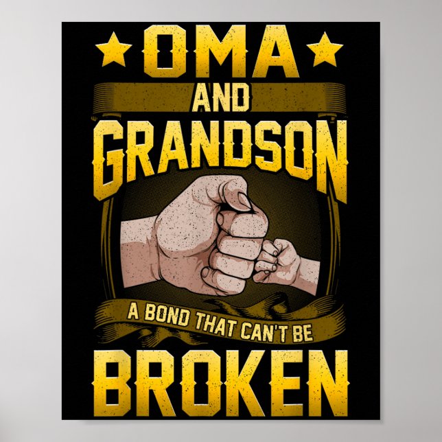 Oma And Grandson A Bond That Can't Be Broken Shirt Poster (Framsidan)