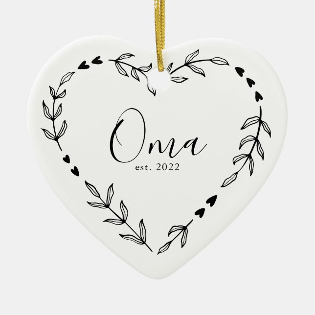 Oma År Est. Jul Keramik Ornament (Framsidan)