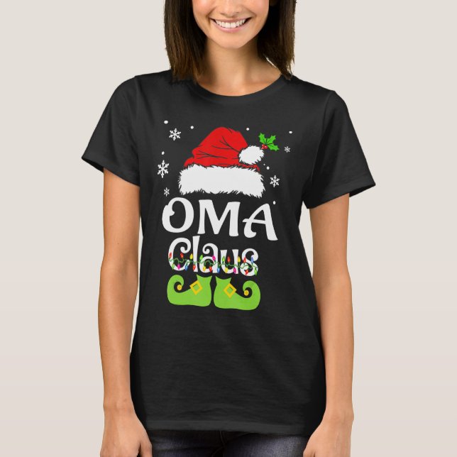 Oma Claus Family Matching Oma Claus Pajama 1 T Shirt (Framsida)