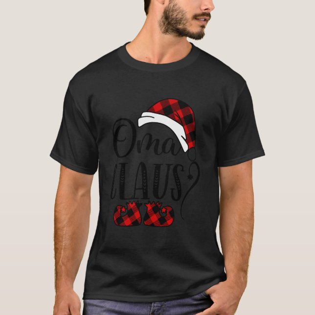 Oma Claus jul Grandma Gift T Shirt (Framsida)