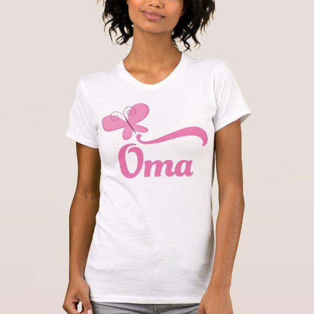 Oma fjärilsgåva t-shirt (Framsida)