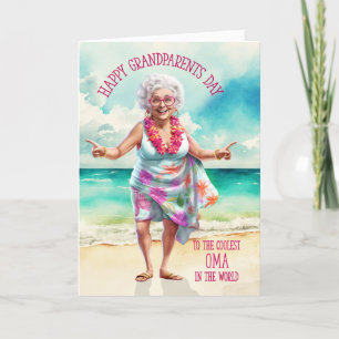 Oma German Grandma Funny Grandföräldrar Day Helgkort