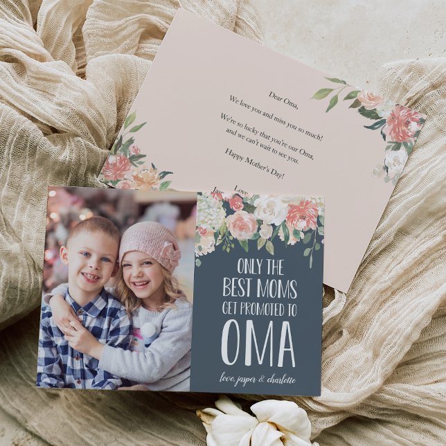 Oma Grandmor Mors dag Flat Photo Card (Skapare uppladdad)