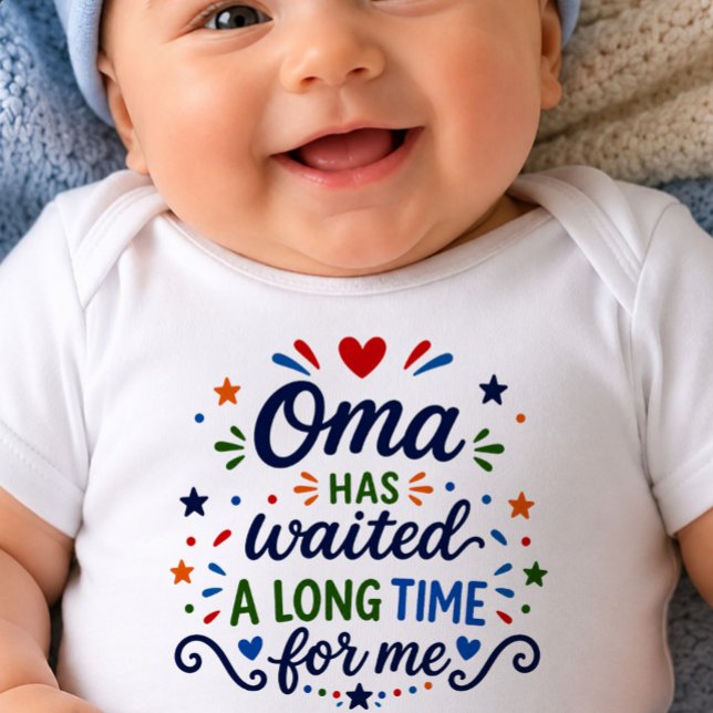 Oma har väntat länge Baby-bodysuit T Shirt (Skapare uppladdad)