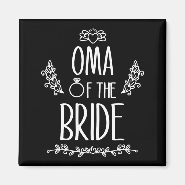 OMA i Bröllopsfesten Bride Magnet (Framsidan)