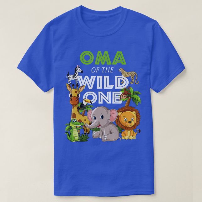 Oma i Vild 1 Zoo Birthday Safari Jungle Ani T Shirt (Design framsida)