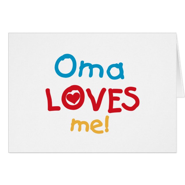 Oma Kärlek Me T-shirts och presenter Hälsningskort (Framsidan Horizontal)