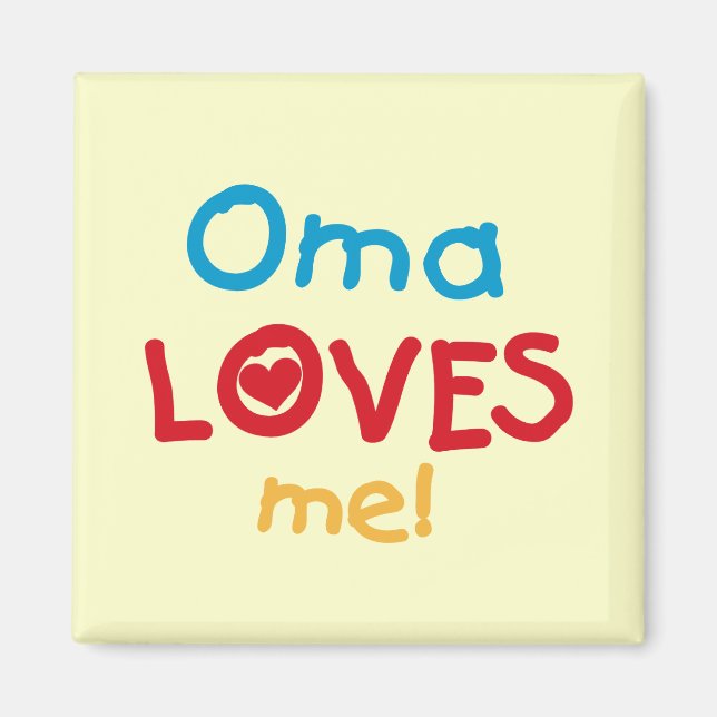 Oma Kärlek Me T-shirts och presenter Magnet (Framsidan)