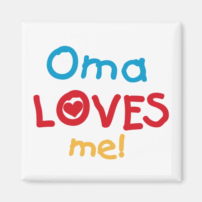 Oma Kärlek Me T-shirts och presenter Magnet (Framsidan)