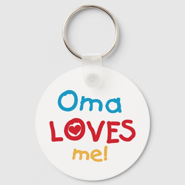 Oma Kärlek Me T-shirts och presenter Nyckelring (Framsida)