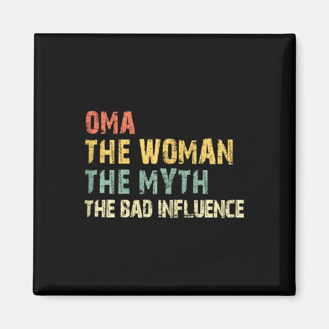 Oma kvinnan, myten, D- influence funny Vinta Magnet (Framsidan)